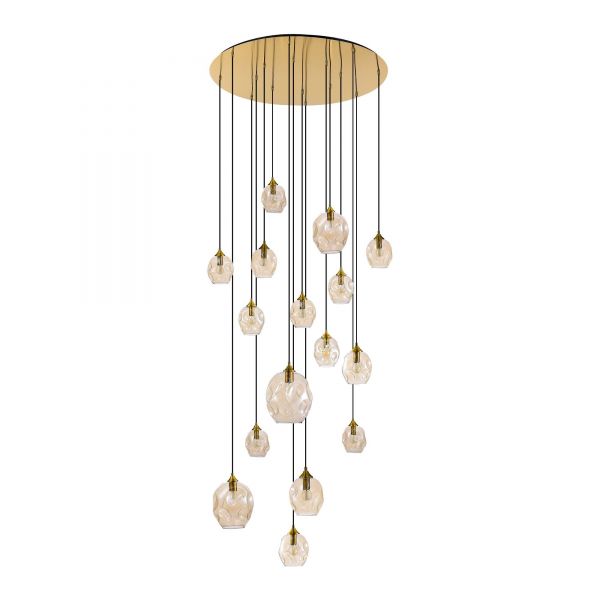 SL1188.303.16 Hanging chandelier ST-Luce Brass/Cognac E14/E27 12+4*40W